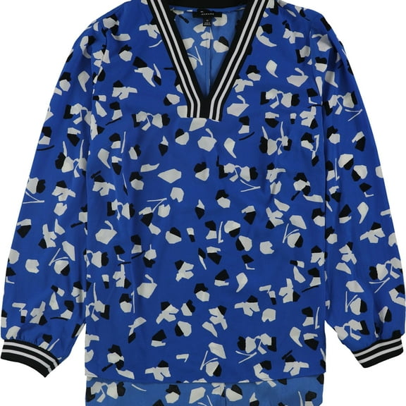 Alfani Womens High-Low Pullover Blouse, Blue, Plus Size, 2X