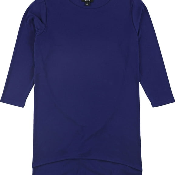 Alfani Womens High-Low Tunic Blouse, Blue, X-Small