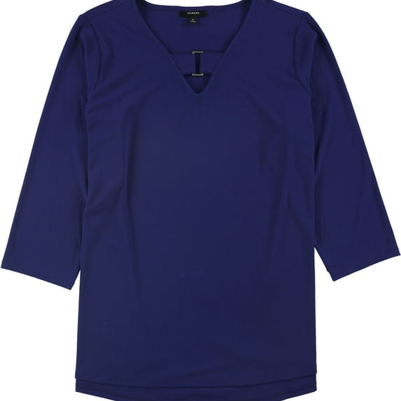 Alfani Womens Keyhole Pullover Blouse, Blue, Medium