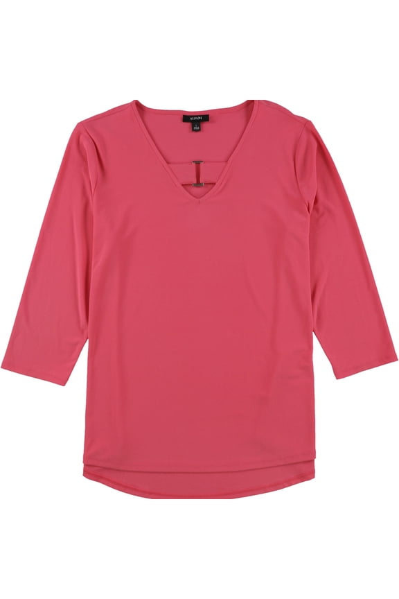 Womens Keyhole Pullover Blouse, Pink, Medium