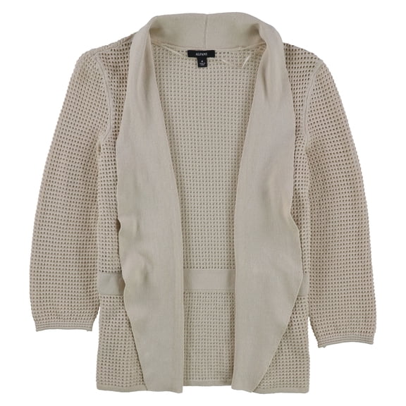 Alfani Womens Knit Cardigan Sweater, Beige, Medium