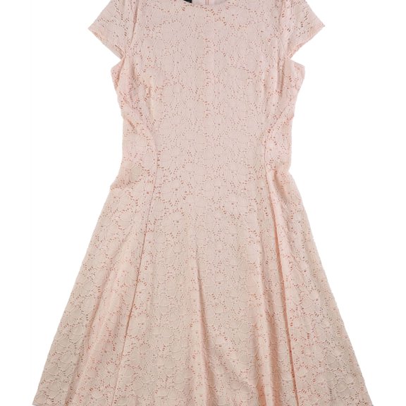 Alfani Womens Lace A-line Dress, Pink, 10