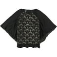 thumbnail image 1 of Alfani Womens Lace Front Knit Blouse, Black, Petite, 8P, 1 of 1