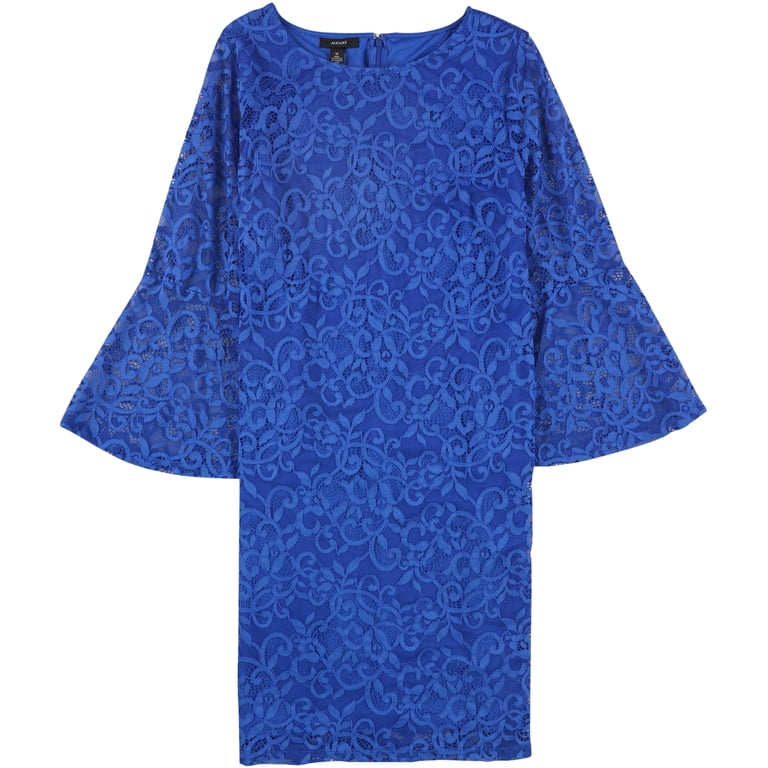 lace shift dress blue Lace Hem Satin Shift, Navy