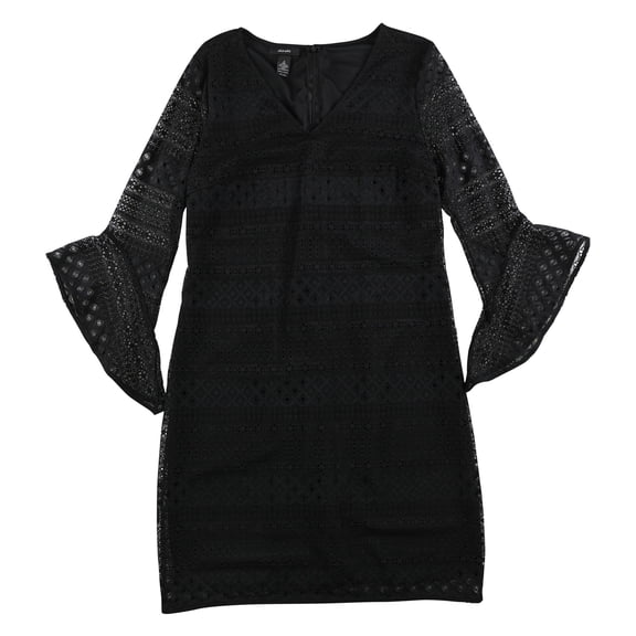 Alfani Womens Lace Shift Dress, Black, 6