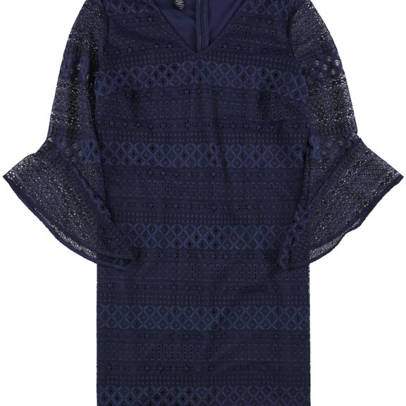 Alfani Womens Lace Shift Dress, Blue, 12