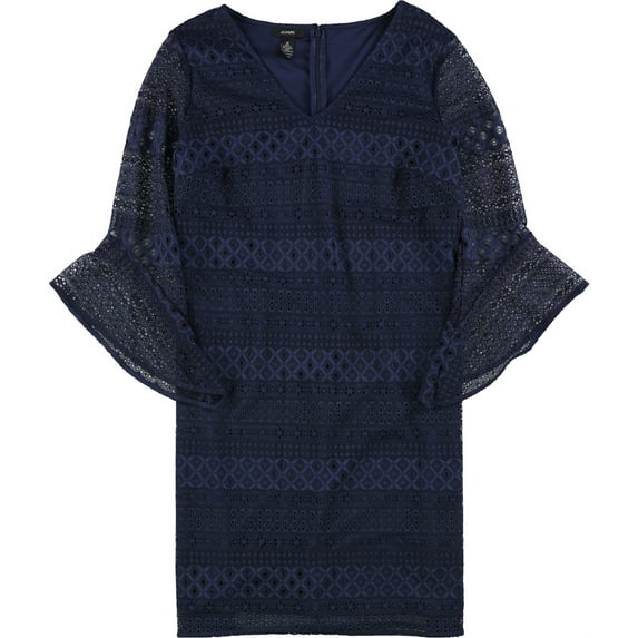 Alfani Womens Lace Shift Dress, Blue, 6