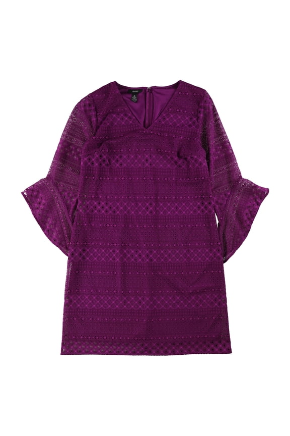 Womens Lace Shift Dress, Purple, 6