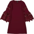 thumbnail image 1 of Alfani Womens Lace-Sleeve A-line Dress, Purple, 2, 1 of 1