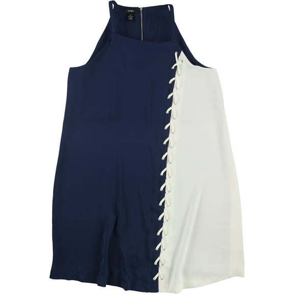 Alfani Womens Lace Up Shift Dress, Blue, 12