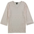 thumbnail image 1 of Alfani Womens Lace V-Neck Pullover Blouse, Pink, Large, 1 of 2