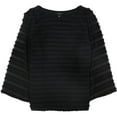 thumbnail image 1 of Alfani Womens Lantern-Sleeve Pullover Blouse, Black, Large, 1 of 2