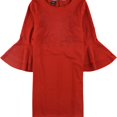 thumbnail image 1 of Alfani Womens Lasercut Sheath Dress, Red, 10, 1 of 1
