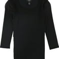 thumbnail image 1 of Alfani Womens Layered Knit Blouse, Black, X-Small, 1 of 1