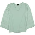 thumbnail image 1 of Alfani Womens Layered Sleeve Pullover Blouse, Green, Medium, 1 of 2