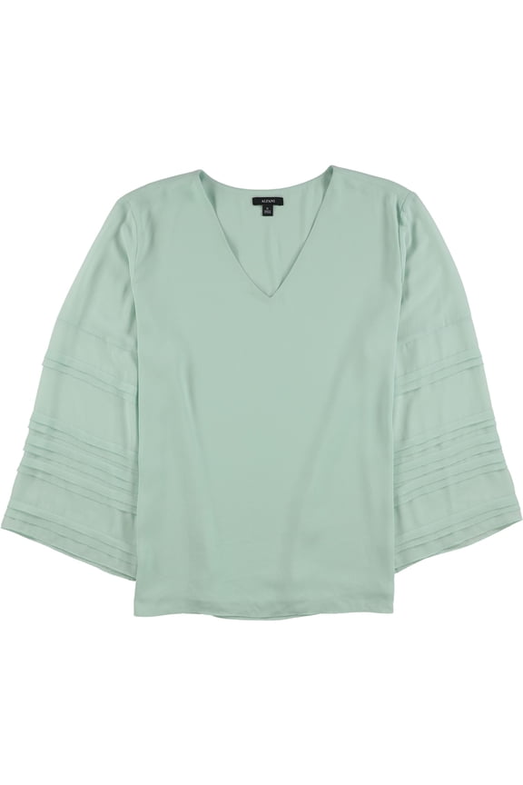 Womens Layered Sleeve Pullover Blouse, Green, Small