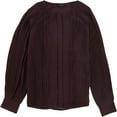 thumbnail image 1 of Alfani Womens Long Sleeve Pleated Blouse Purple S, 1 of 2