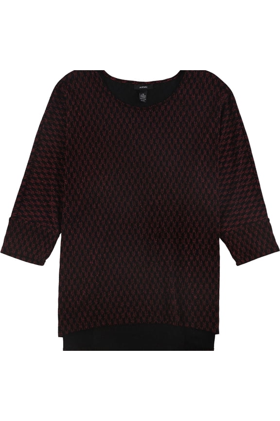 Womens Metallic Dolman Blouse, Red, Large