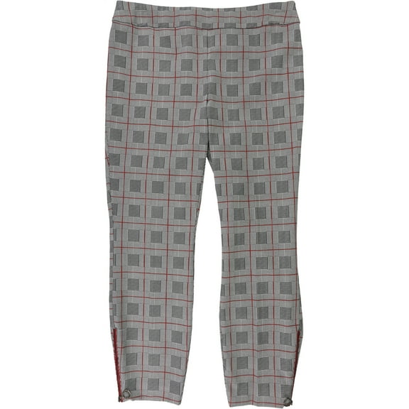 Alfani Womens Mixed Plaid Casual Trouser Pants, Black, 8