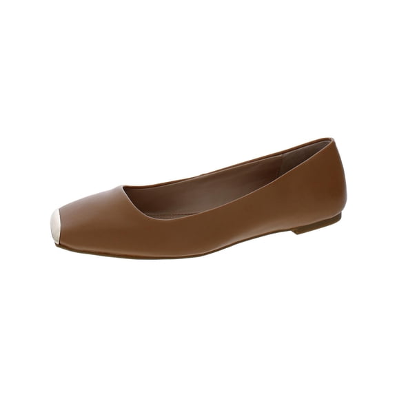 Alfani Womens Neptoon Faux Leather Square Toe Ballet Flats