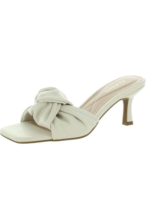 Womens Niah Faux Leather Open Toe Heels