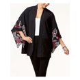 thumbnail image 1 of Alfani Womens Open Front Kimono Top Blouse, Black, L/XL, 1 of 2