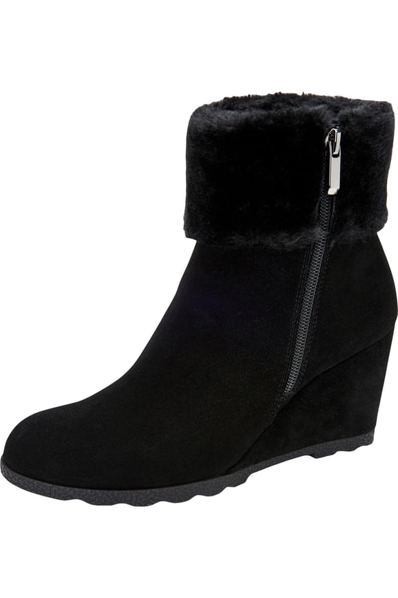 Womens Oreena 2 Suede Faux Fur Booties Black 7.5 Medium (B,M)