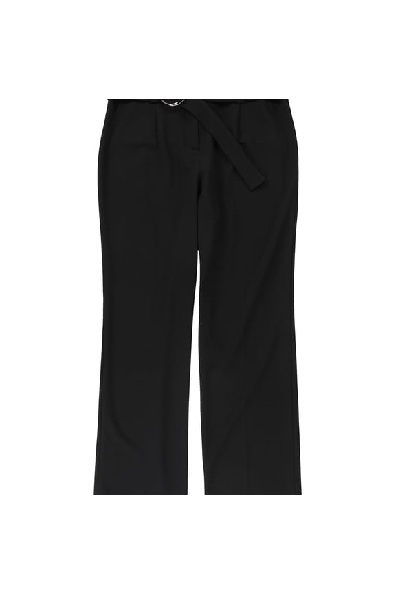 Womens Paper Bag Casual Trouser Pants, Black, 2