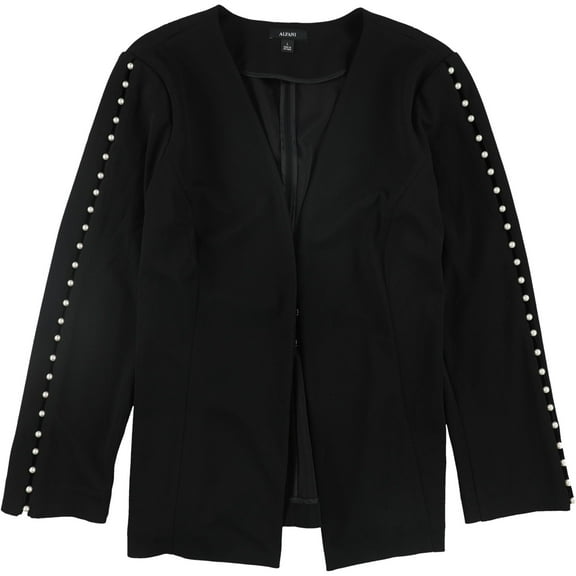 Alfani Womens Pearl Blazer Jacket, Black, Small