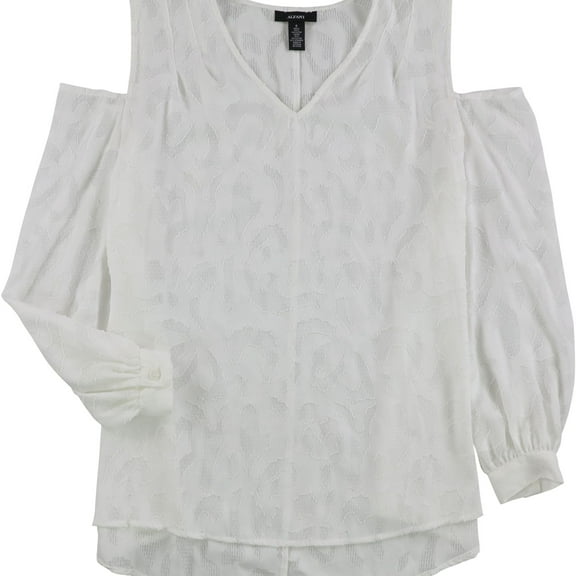 Alfani Womens Peasant Knit Blouse, White, 6