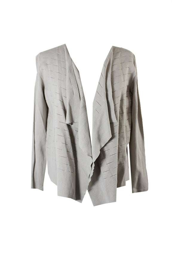 Womens Petite Beige Slit-Detail Draped Open Cardigan PL