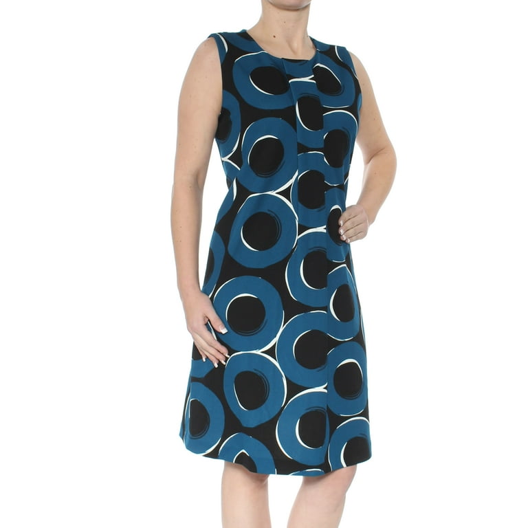 Alfani Womens Pleat Front Circle A-line Dress, Blue, 4 