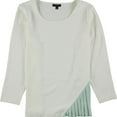 thumbnail image 1 of Alfani Womens Pleated Detail Pullover Blouse, Off-White, Large, 1 of 2