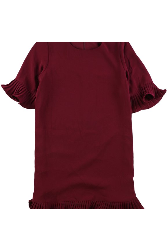 Womens Pleated Flounce Dress, Purple, 6