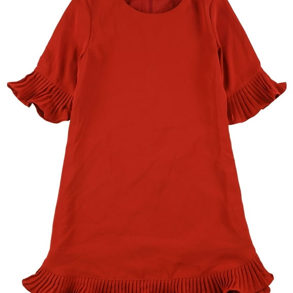 Alfani Womens Pleated Flounce Dress, Red, 6