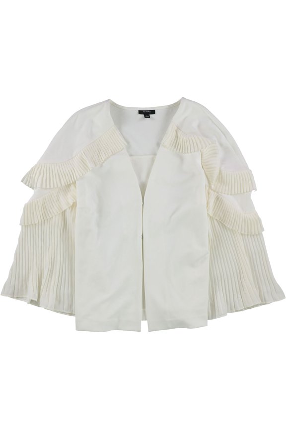 Womens Pleated Jacket, White, Medium