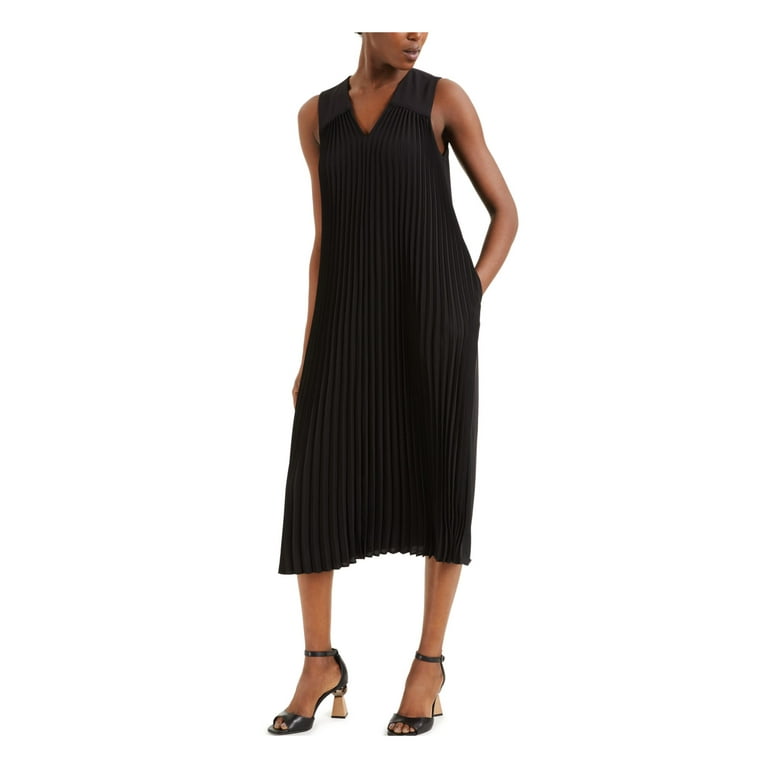  Womens Pleated Midi Dress