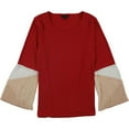 thumbnail image 1 of Alfani Womens Pleated Sleeve Pullover Blouse, Red, Large, 1 of 3