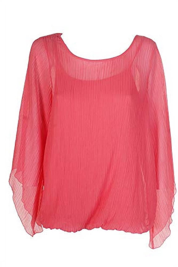 Plus Size Angel Sleeve Blouson Top Tropical Reef 1X