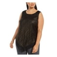thumbnail image 1 of Alfani Womens Plus Metallic V-Hem Shell Black 1X, 1 of 2