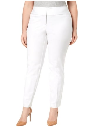 ALFANI Womens White Stretch Zippered Pocketed Seamed Wear