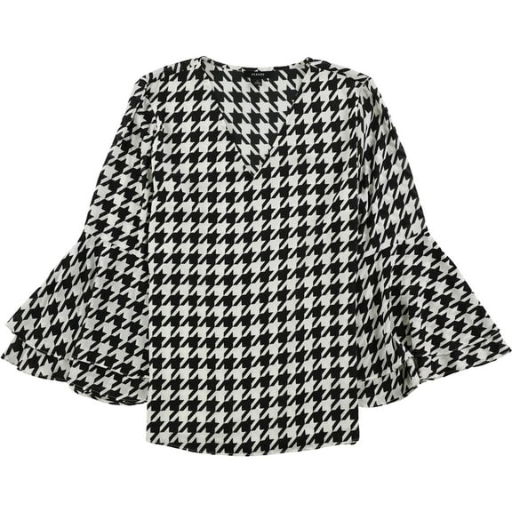 Alfani Womens Poet Sleeve Pullover Blouse, Black, 2