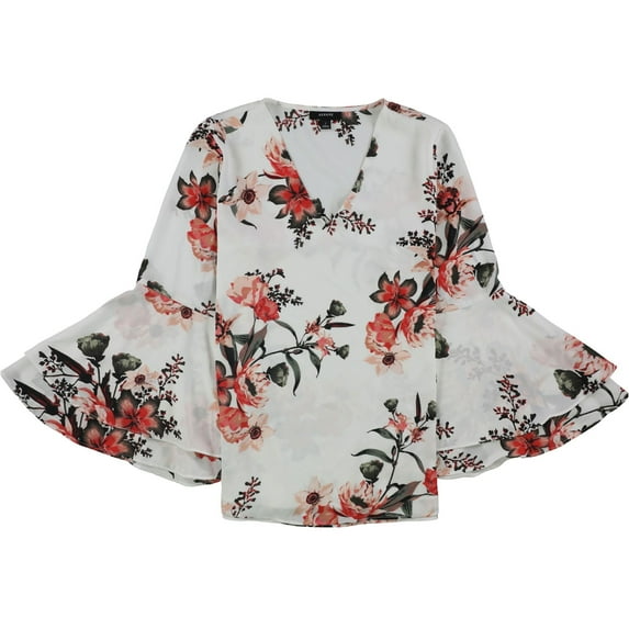 Alfani Womens Poet Sleeve Pullover Blouse, White, 8