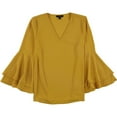 thumbnail image 1 of Alfani Womens Poet Sleeve Tunic Blouse, Yellow, 6, 1 of 2