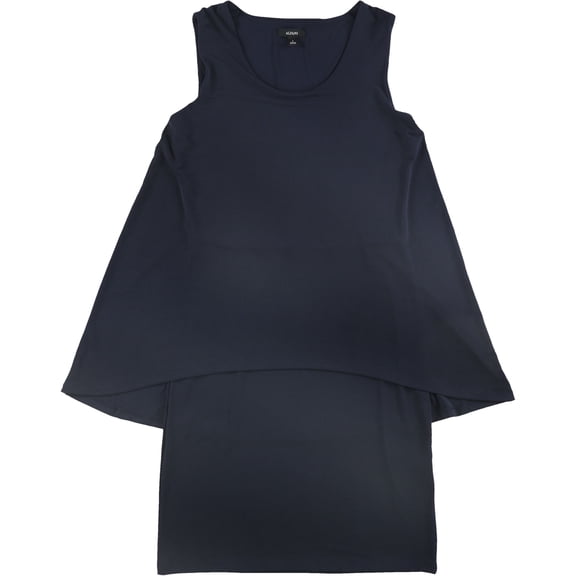 Alfani Womens Popover Shift Dress, Blue, 4