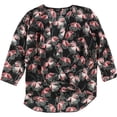 thumbnail image 1 of Alfani Womens Printed Knit Blouse, Black, 14, 1 of 2
