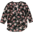 thumbnail image 1 of Alfani Womens Printed Knit Blouse, Black, 8, 1 of 2