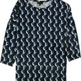 thumbnail image 1 of Alfani Womens Printed Pullover Blouse, Blue, Medium, 1 of 2