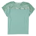 thumbnail image 1 of Alfani Womens Printed Velvet Dolman Blouse, Green, X-Large, 1 of 2