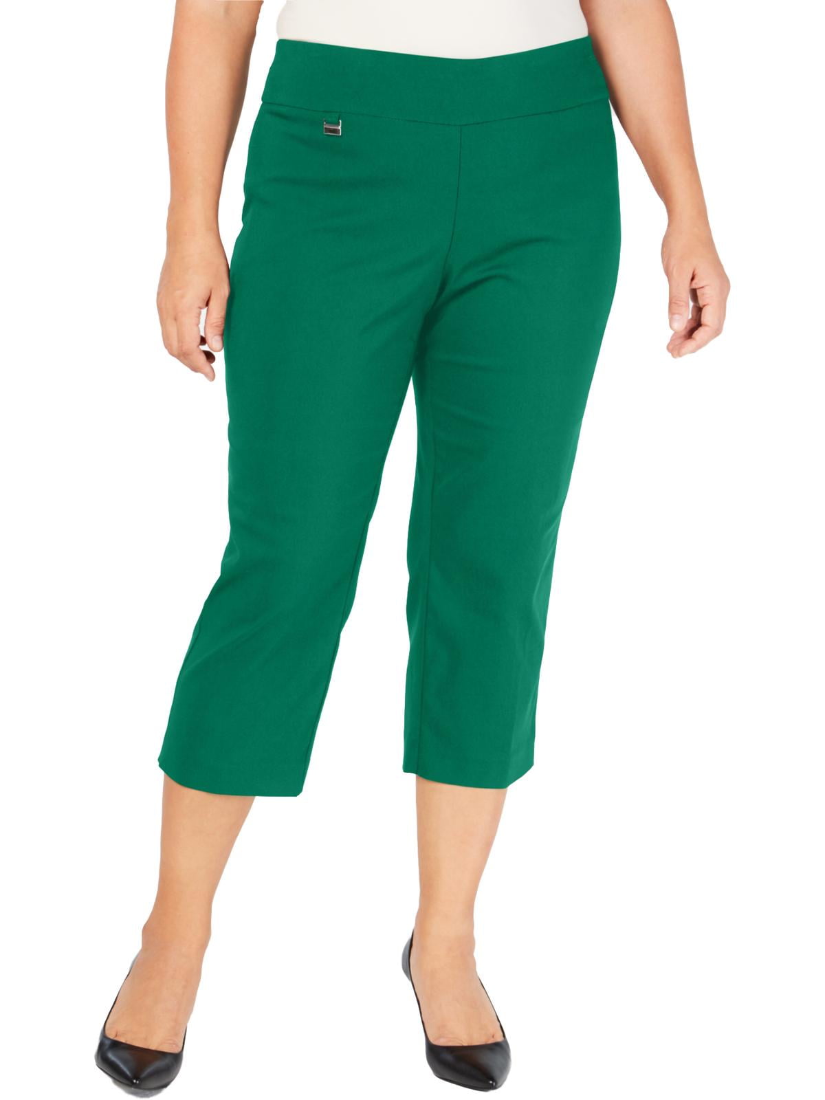 Alfani Womens PullOn Capri Casual Trouser Pants, Green, 28W